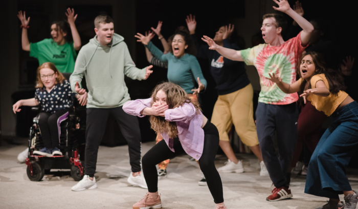 Excited Young People working with The Paper Birds