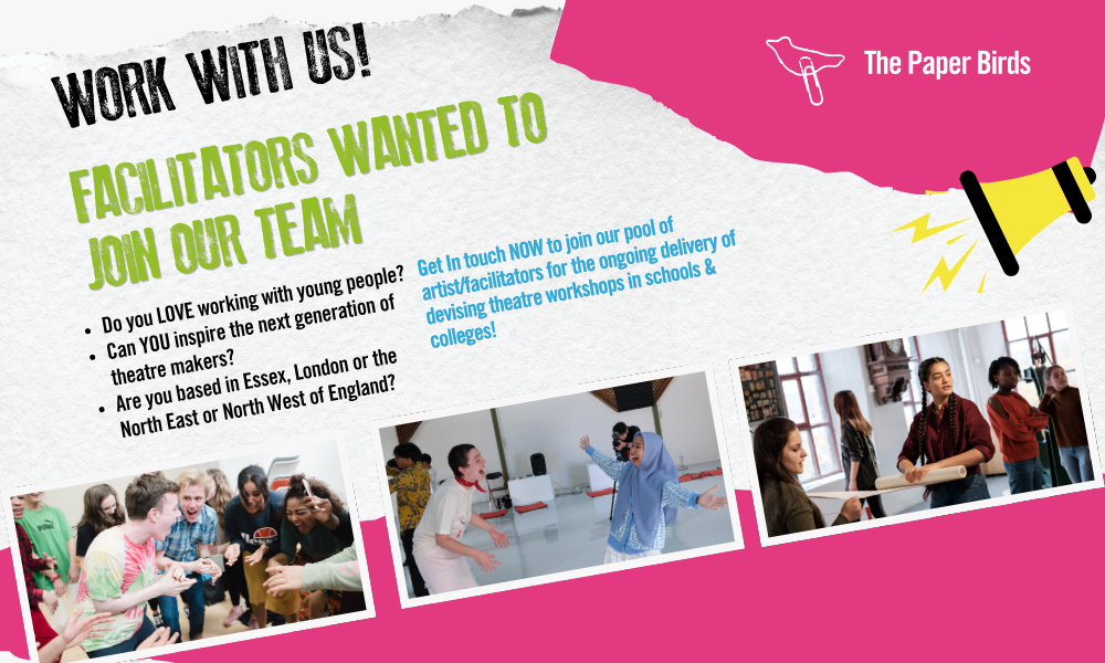 Facilitator Recruitment Banner with images of our facilitators teaching our workshops